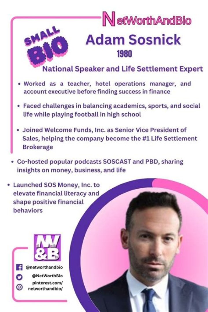 Adam Sosnick Net Worth, Bio, Height, Wikipedia, Ex Wife, Girlfriend, Birthday