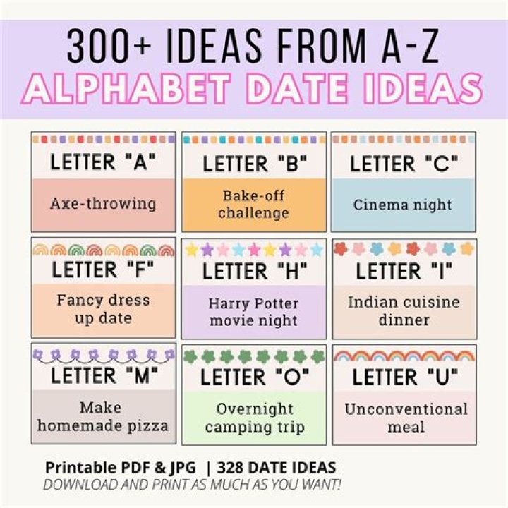 Alphabet date ideas you need to try