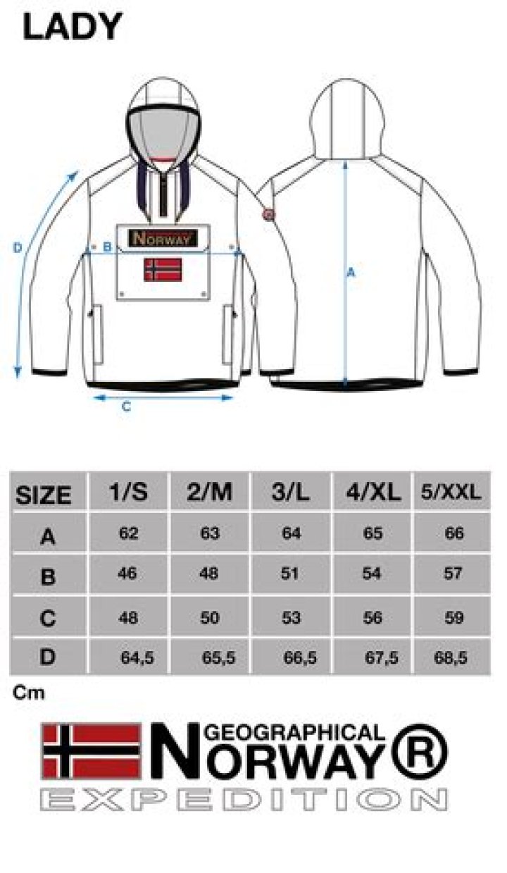 Guide Taille Geographical Norway