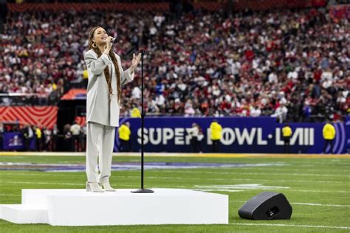 JoJo Performs The National Anthem At The Gillette Stadium