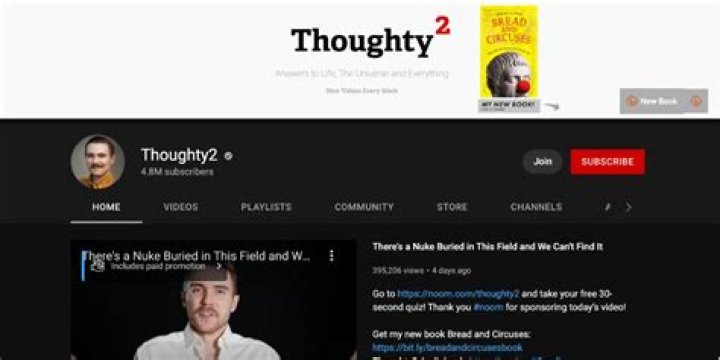 Thoughty2 Youtuber overview